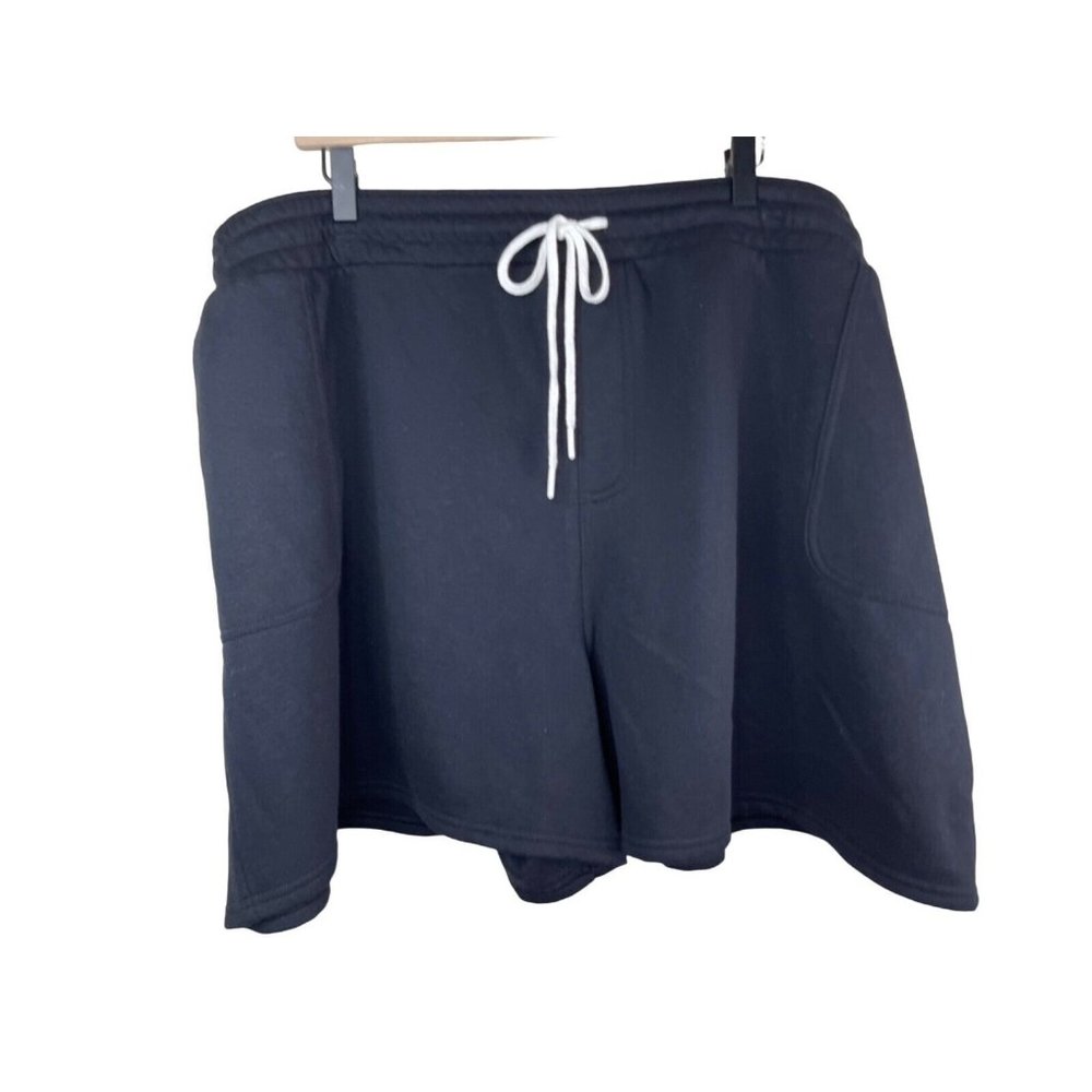 Sonoma Fleece Shorts Womens Plus Size 4X Solid Black Drawstring Fleece NWT